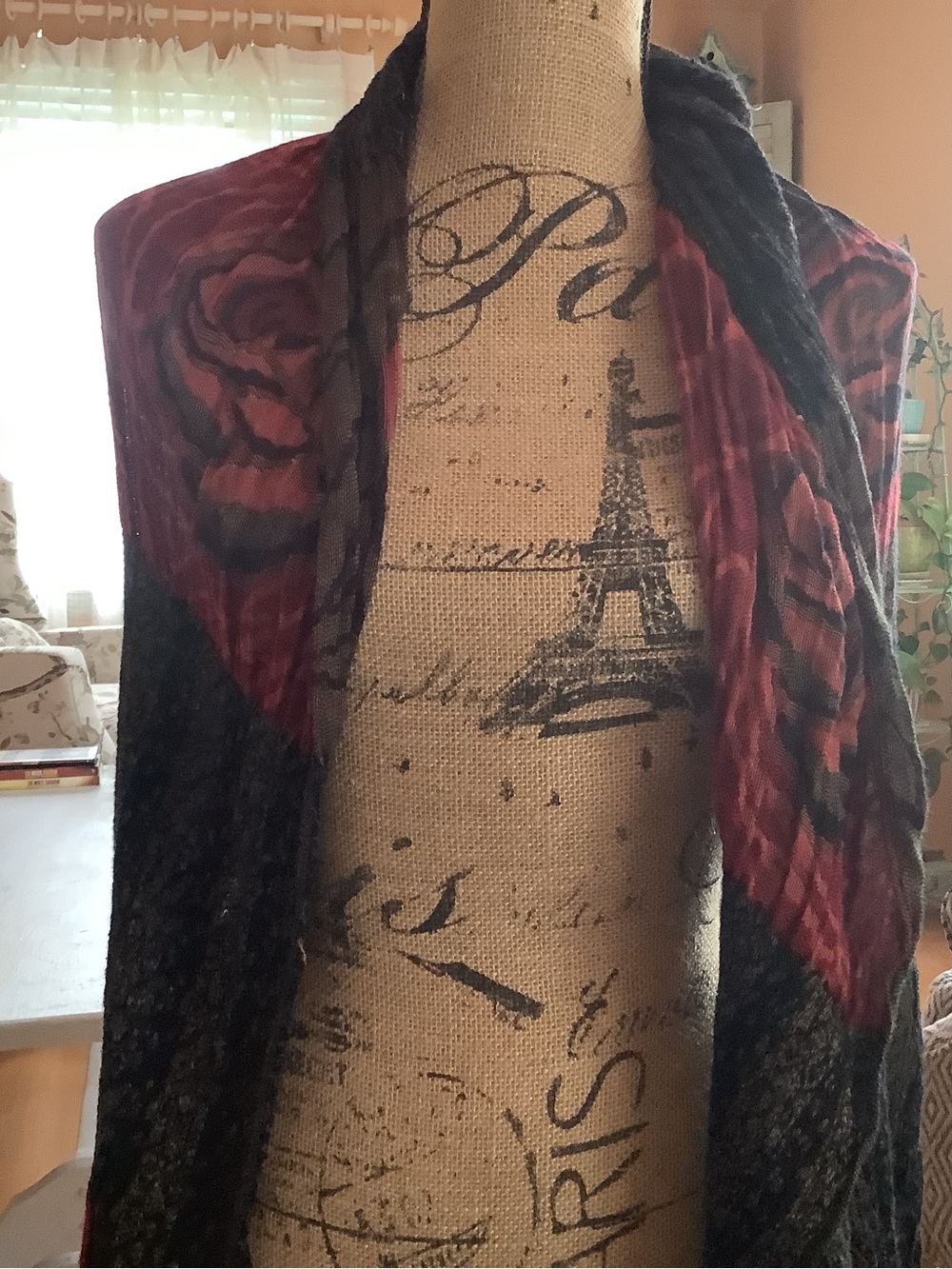 Scarf/ shawl/ wrap..black with fringe